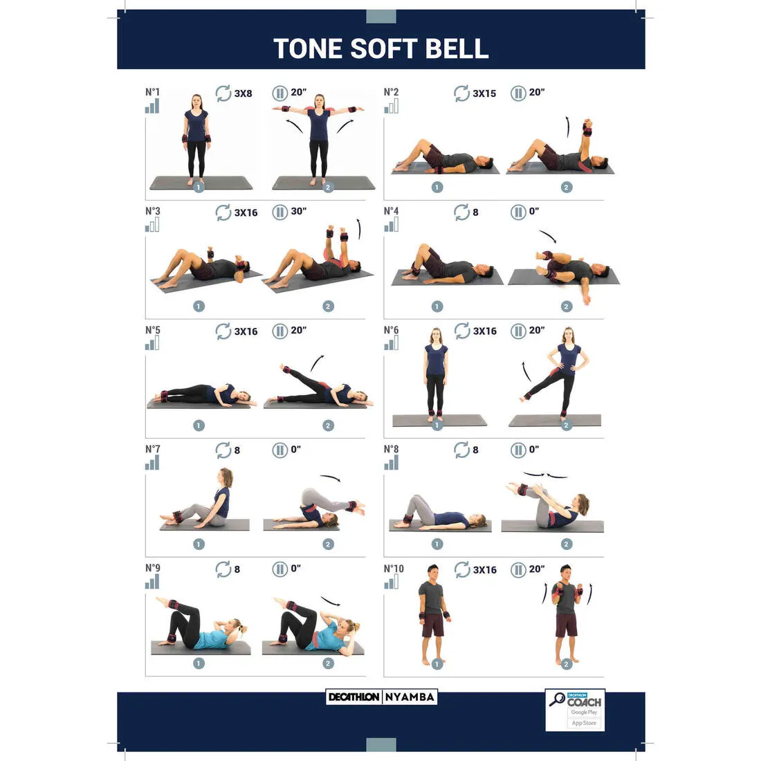 2 kg Wrist / Ankle Weights Twin-Pack - Grey