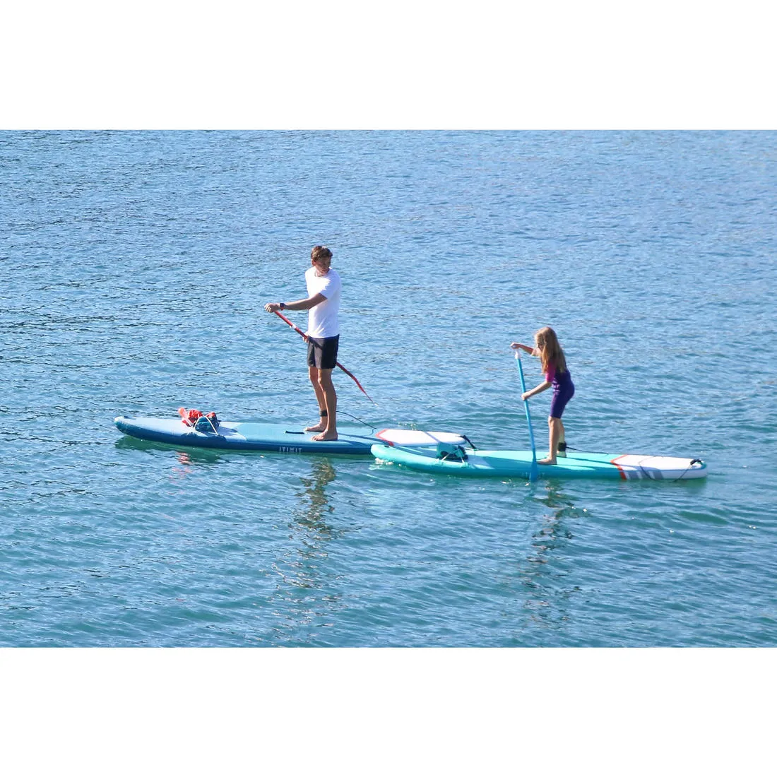 2-PART SUP PADDLE 100 COLLAPSIBLE ADJUSTABLE 140-180 CM SMALL BUILDS