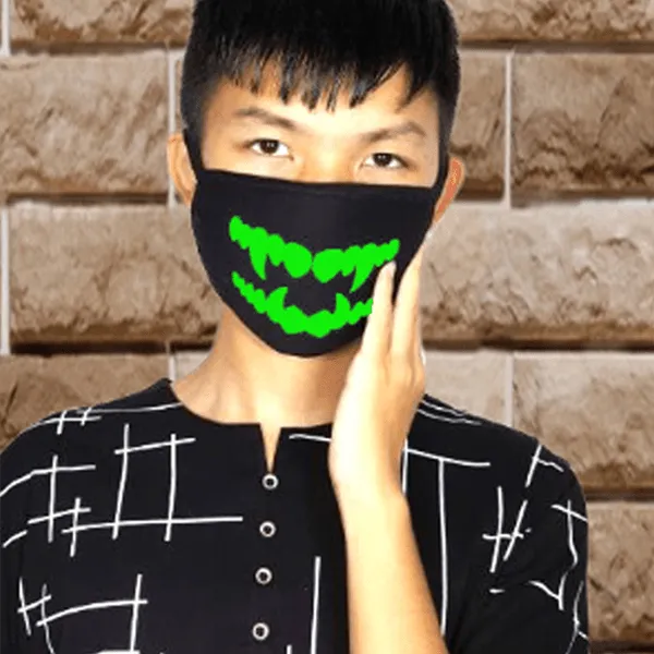 3 Pieces: Glow Teeth Cotton Fashion Mask