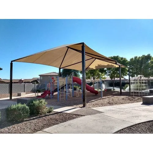 6-Column Super Span Hip Shade Structure (Car Wash Style Shade)
