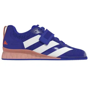 Adidas Adipower 3 Unisex Weightlifting Shoes - Lucid Blue/Cloud White/Impact Orange