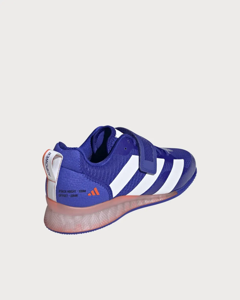 Adidas Adipower 3 Unisex Weightlifting Shoes - Lucid Blue/Cloud White/Impact Orange