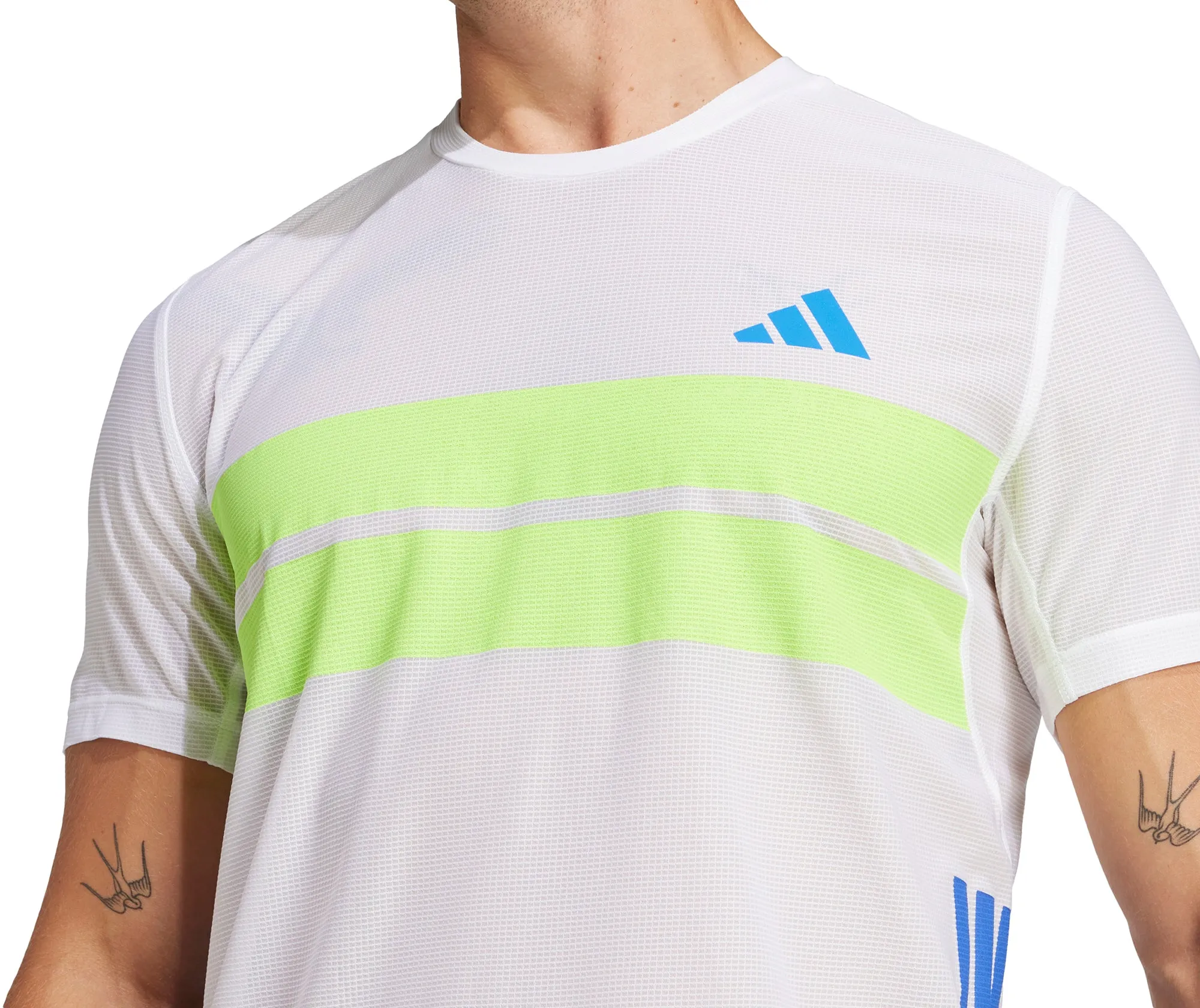 adidas Adizero Retro Short Sleeve Mens Running Top - White