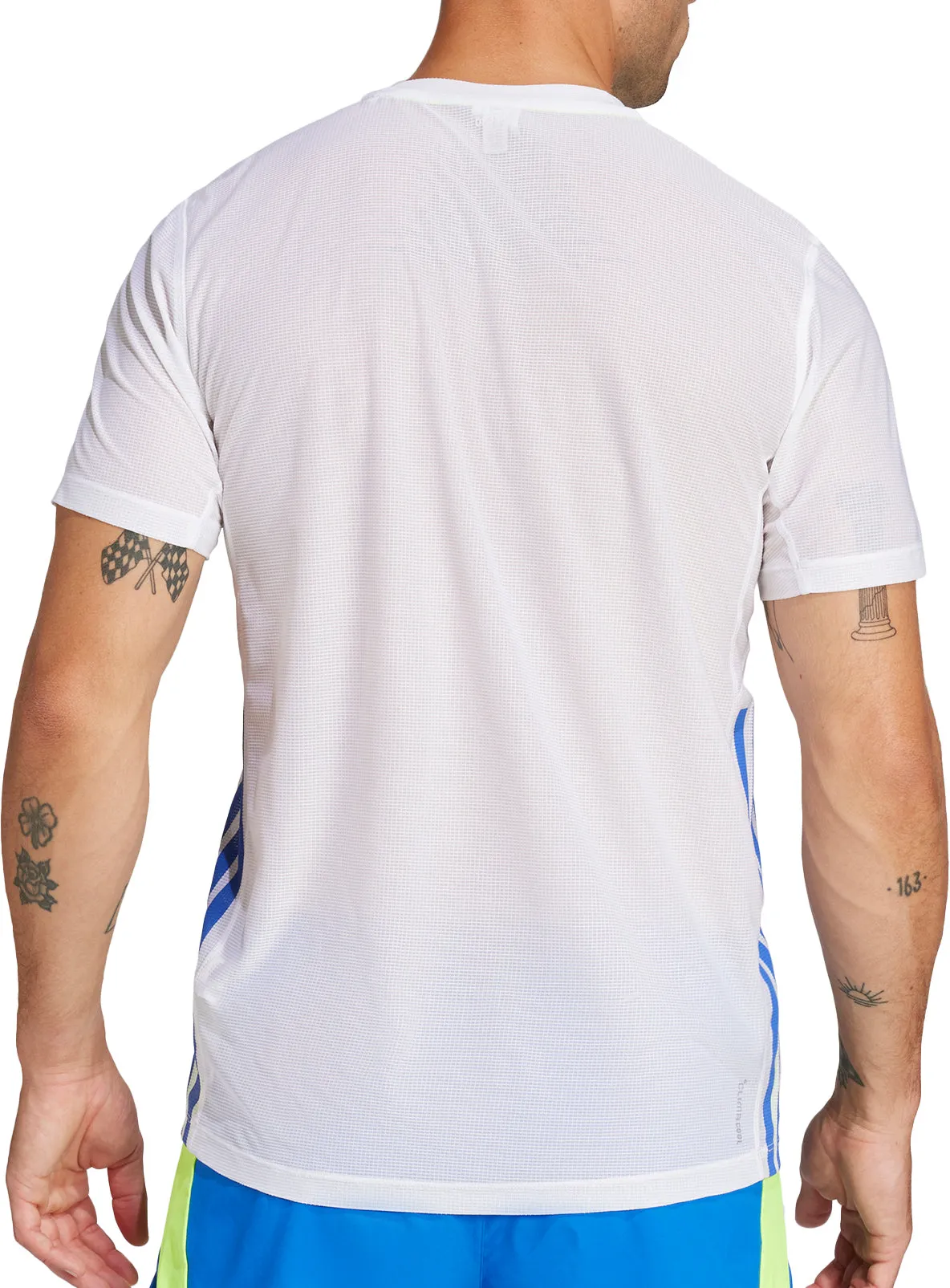 adidas Adizero Retro Short Sleeve Mens Running Top - White