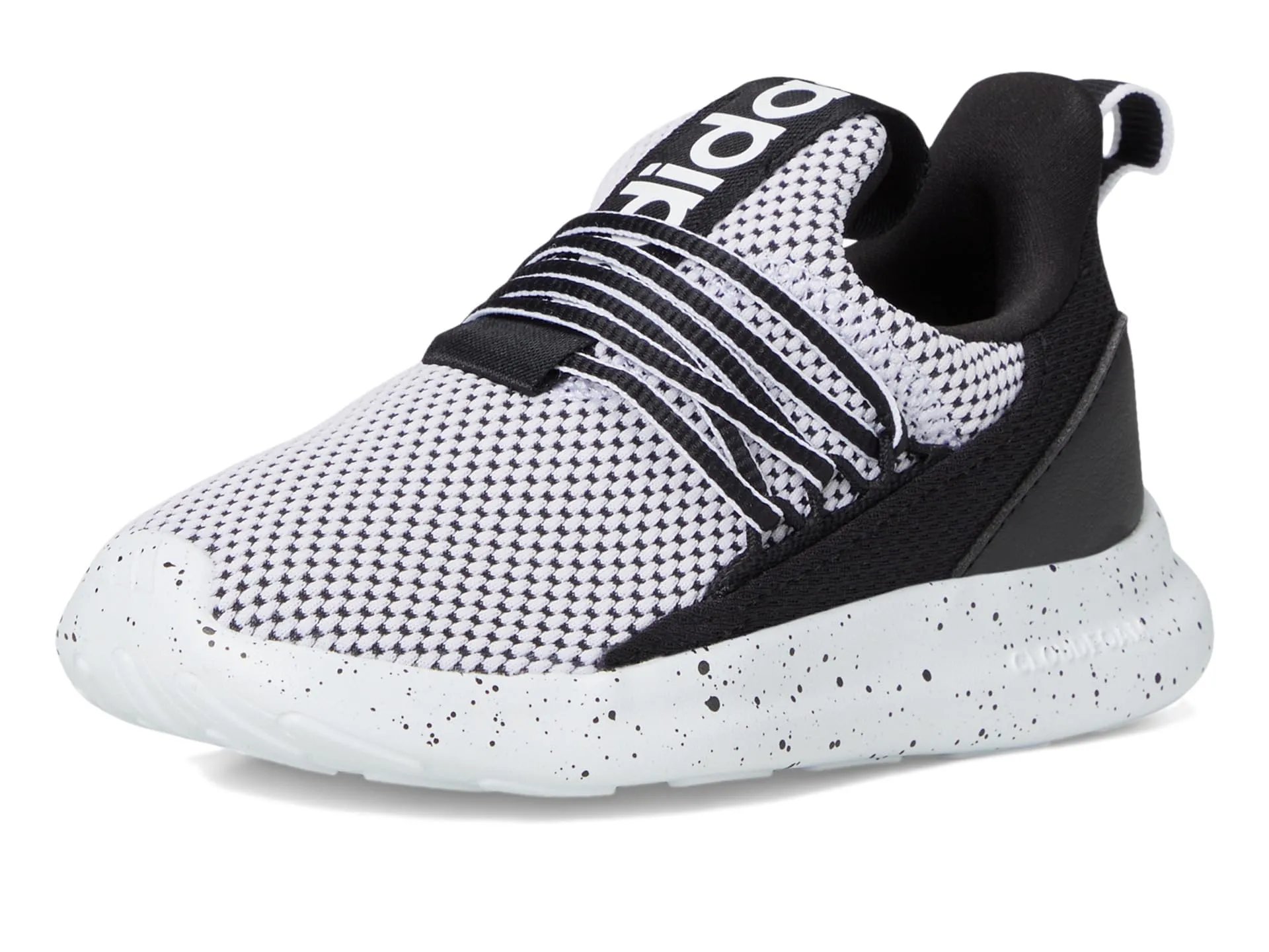 adidas Lite Racer Adapt 7.0 Sneaker, White/Black/Black, 13 US Unisex Little Kid