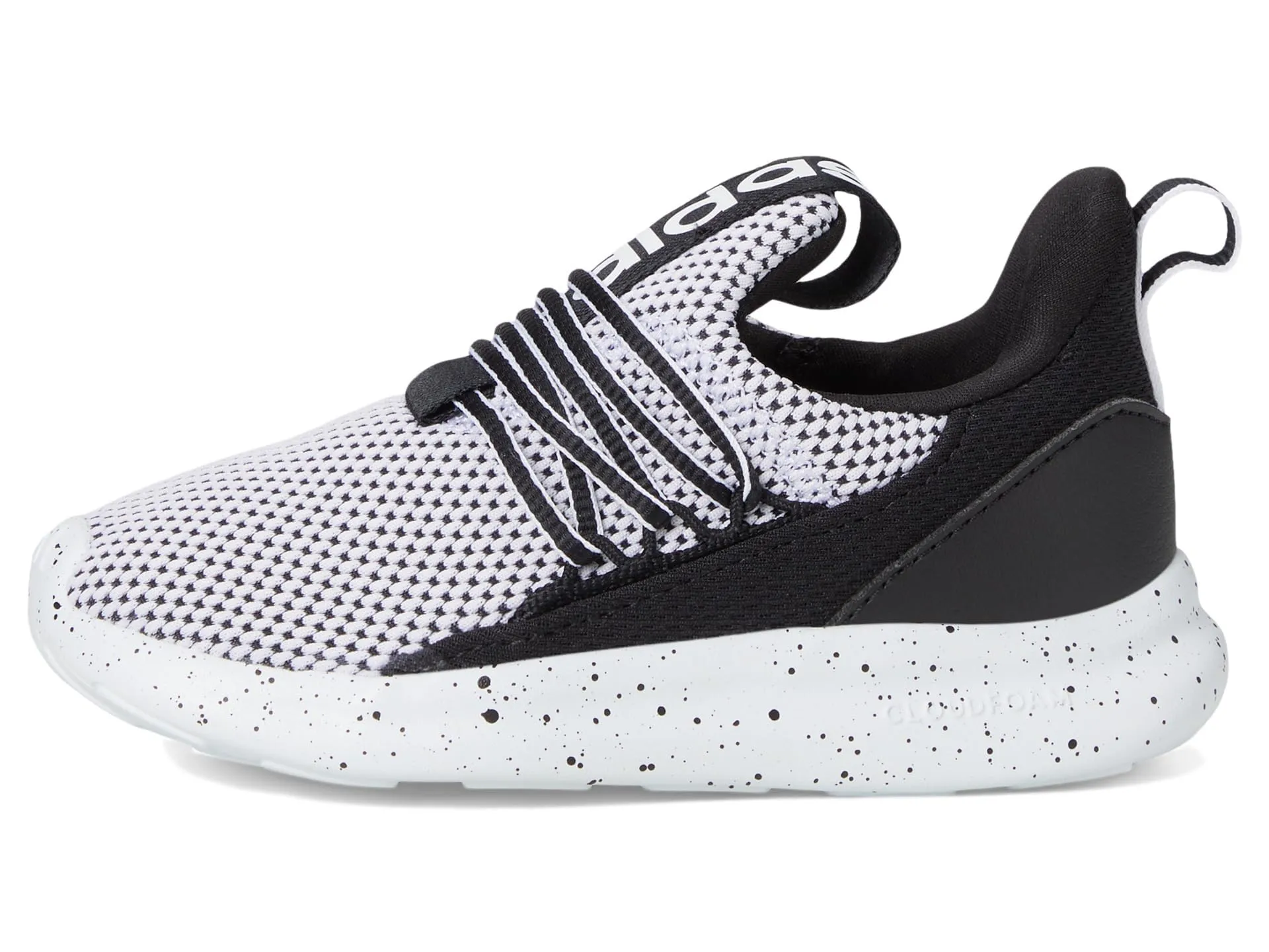 adidas Lite Racer Adapt 7.0 Sneaker, White/Black/Black, 13 US Unisex Little Kid