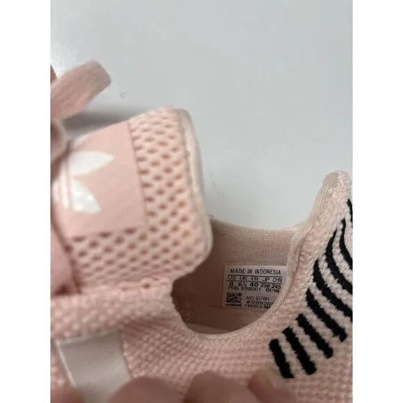 Adidas‎ Swift Run Womens Sz 8 Pink White Athletic Running Shoe Sneaker Casual