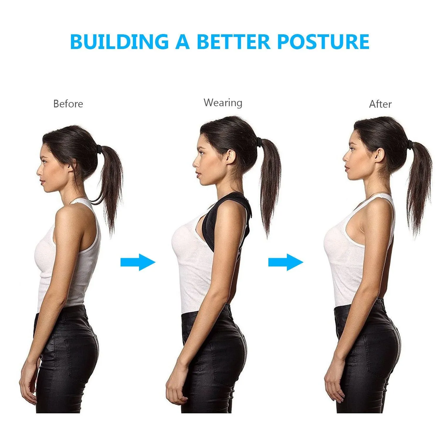 Adjustable Back Posture Corrector Wrist Brace Clavicle Spine Back