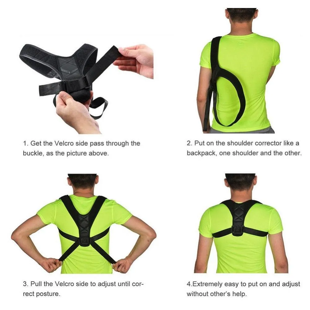 Adjustable Back Posture Corrector Wrist Brace Clavicle Spine Back