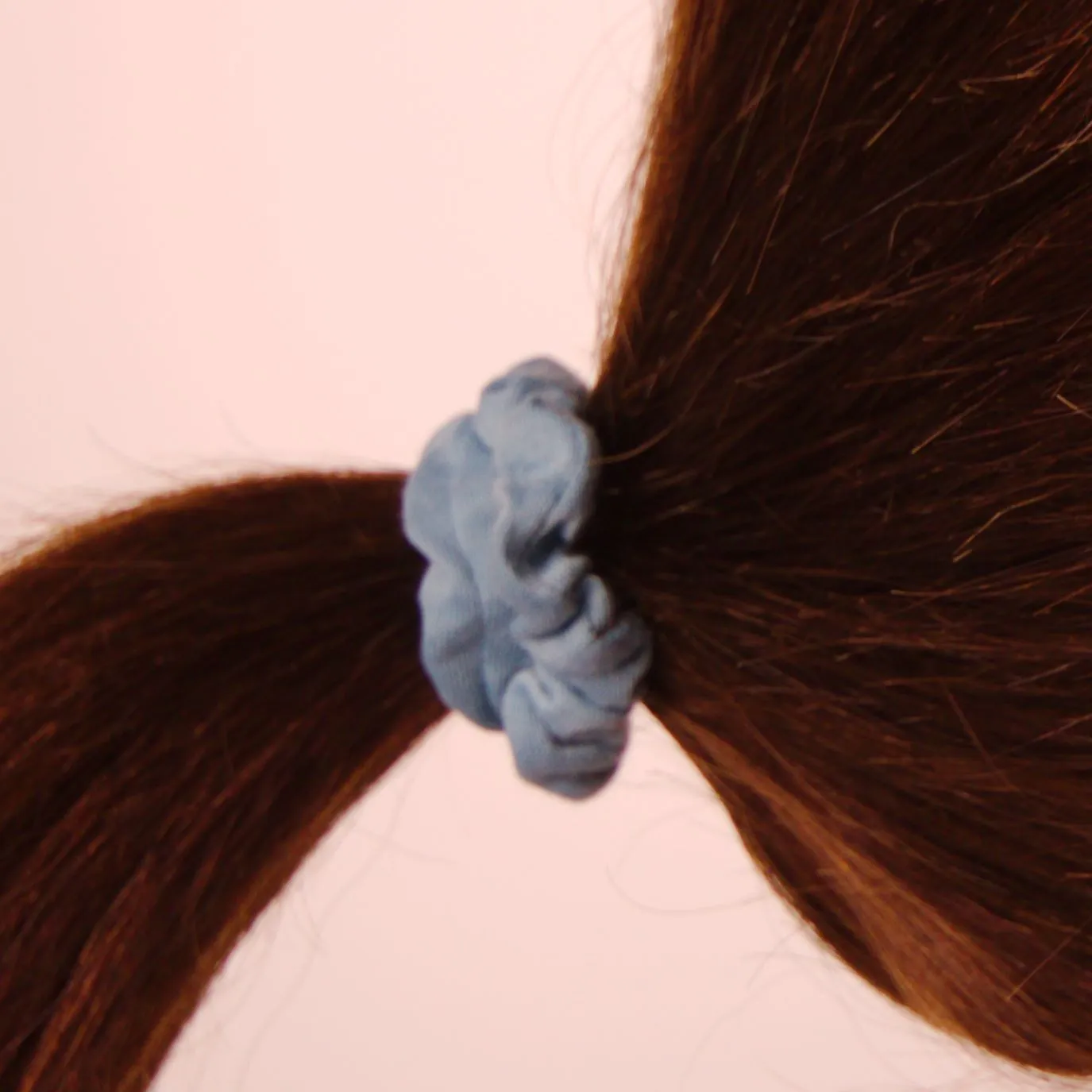 Amelia Beauty, Sky Jersey Scrunchies, 2.25in Diameter, Gentle on Hair, Strong Hold, No Snag, No Dents or Creases. 12 Pack