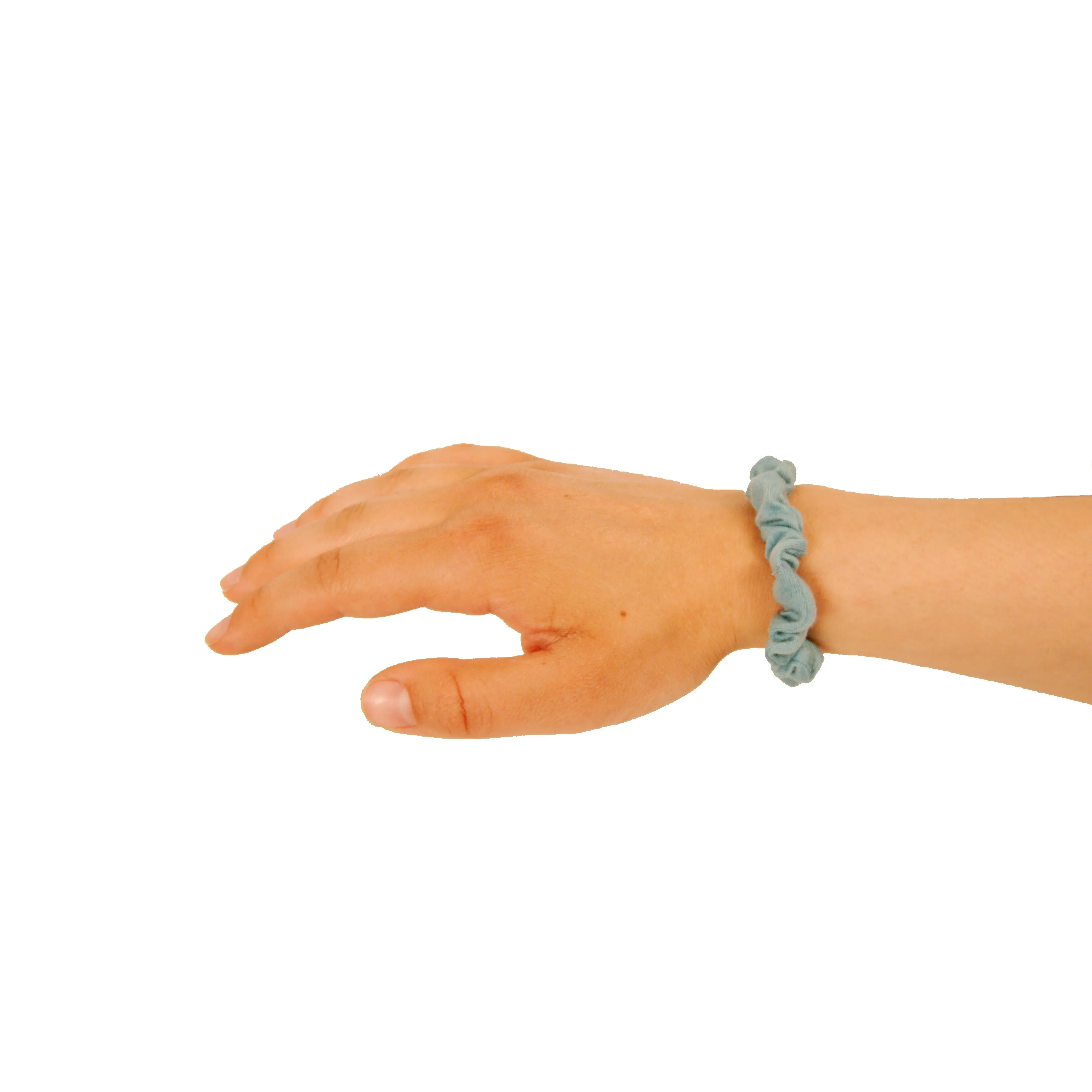 Amelia Beauty, Sky Jersey Scrunchies, 2.25in Diameter, Gentle on Hair, Strong Hold, No Snag, No Dents or Creases. 12 Pack