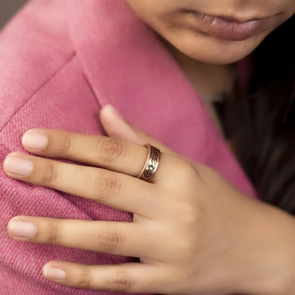 Ancient design Vintage Fingers Pain Relief Copper Magnetic Ring For Women & Men