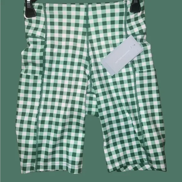 Antonio Melani Active Gingham Square Neck Coordinating Sports Bra with Shorts!