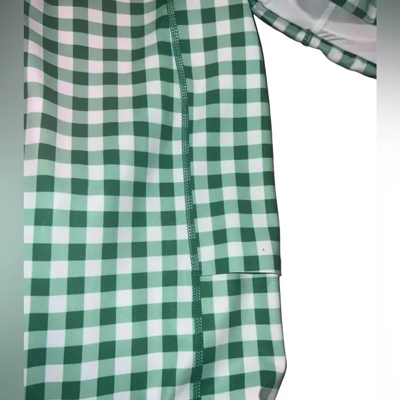 Antonio Melani Active Gingham Square Neck Coordinating Sports Bra with Shorts!