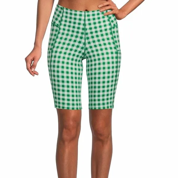 Antonio Melani Active Gingham Square Neck Coordinating Sports Bra with Shorts!
