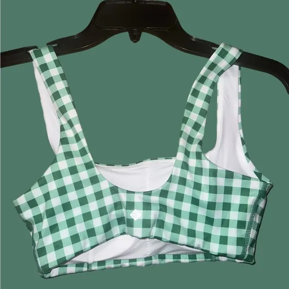 Antonio Melani Active Gingham Square Neck Coordinating Sports Bra with Shorts!