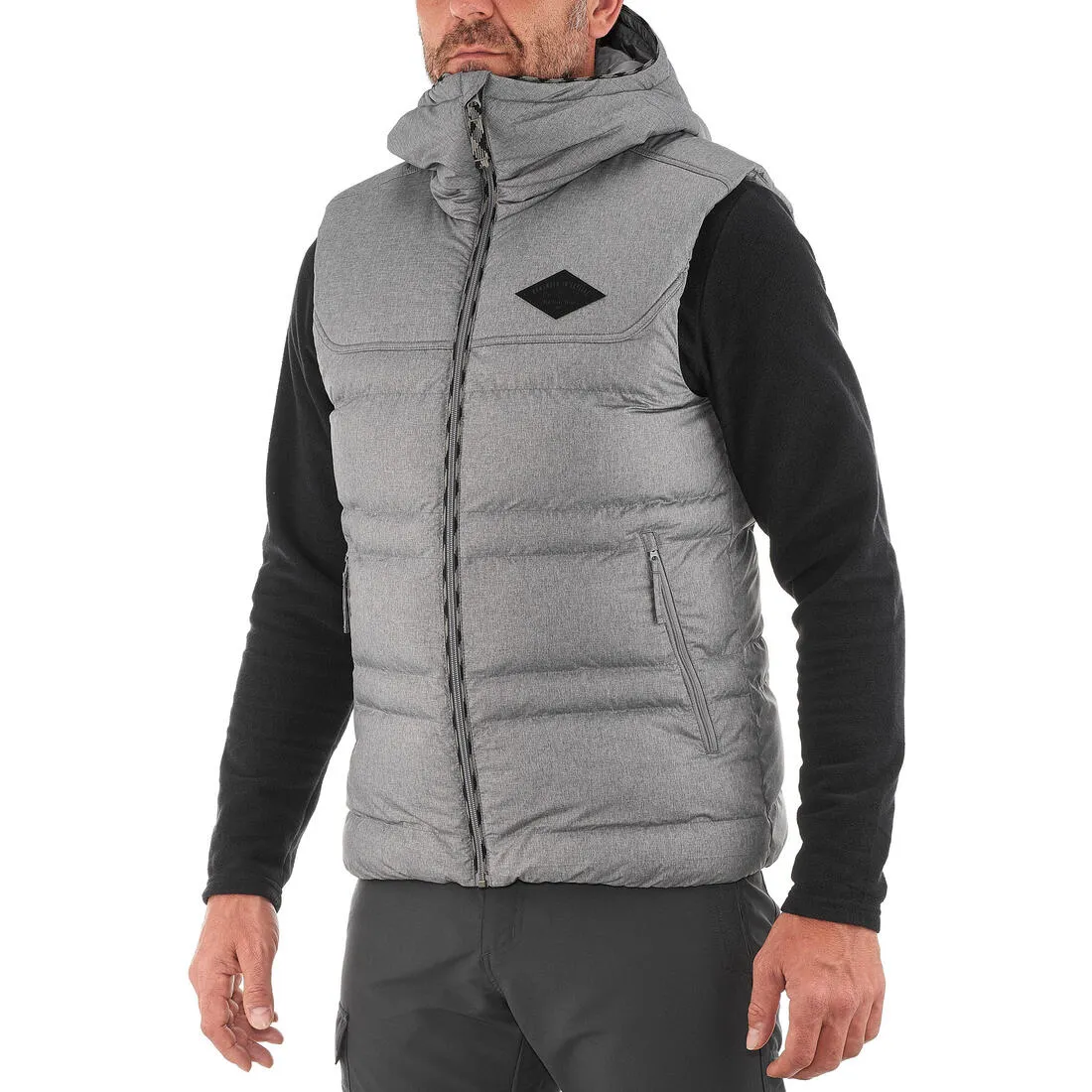 Arpenaz 600 mens brown trekking Gilet (sleeveless jacket)
