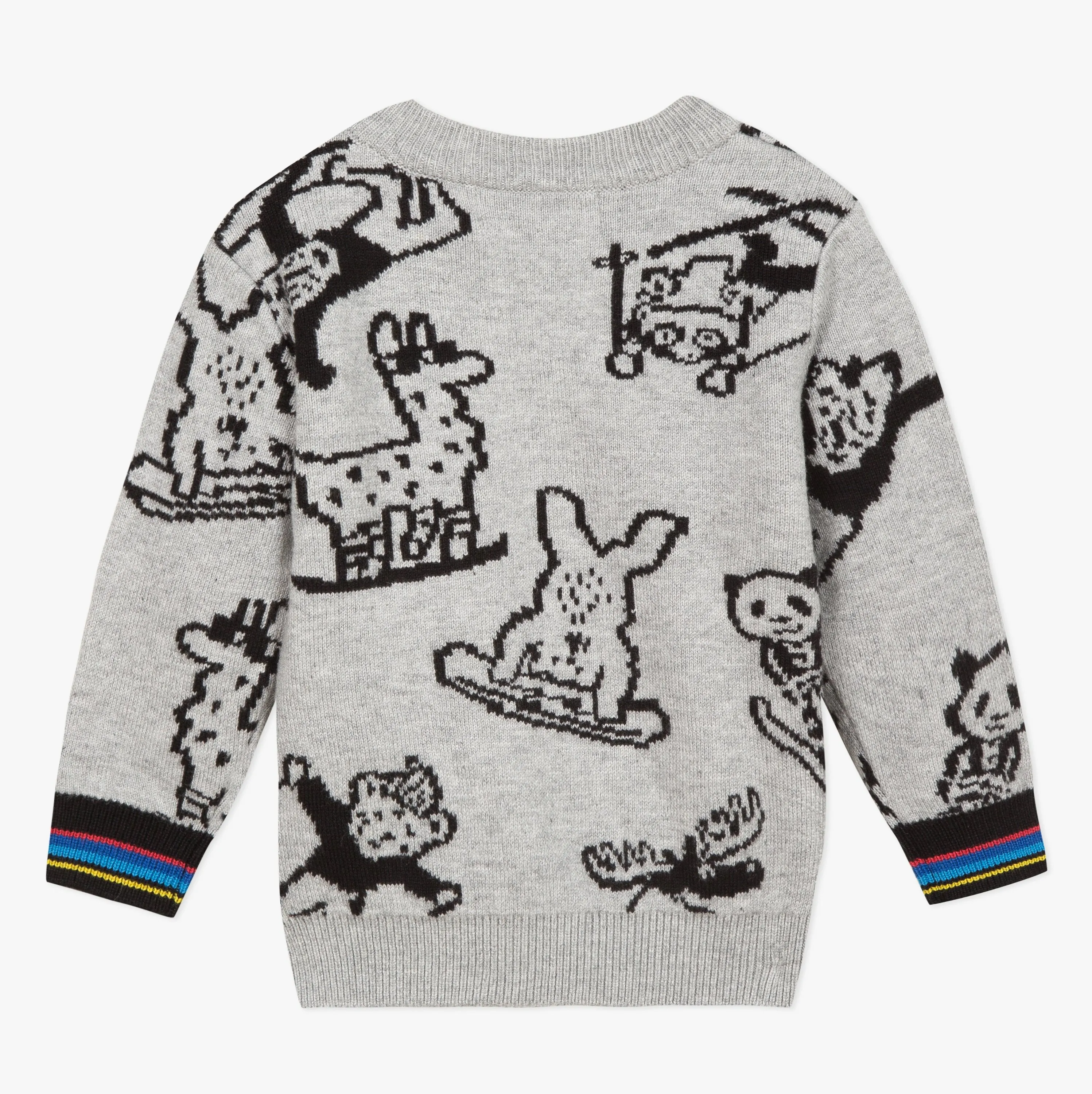 Baby Boys Knit Animal Printed Sweater