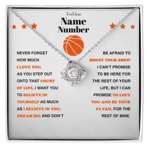 Basketball Gift - Love Knot Necklace with Personalized Message Box