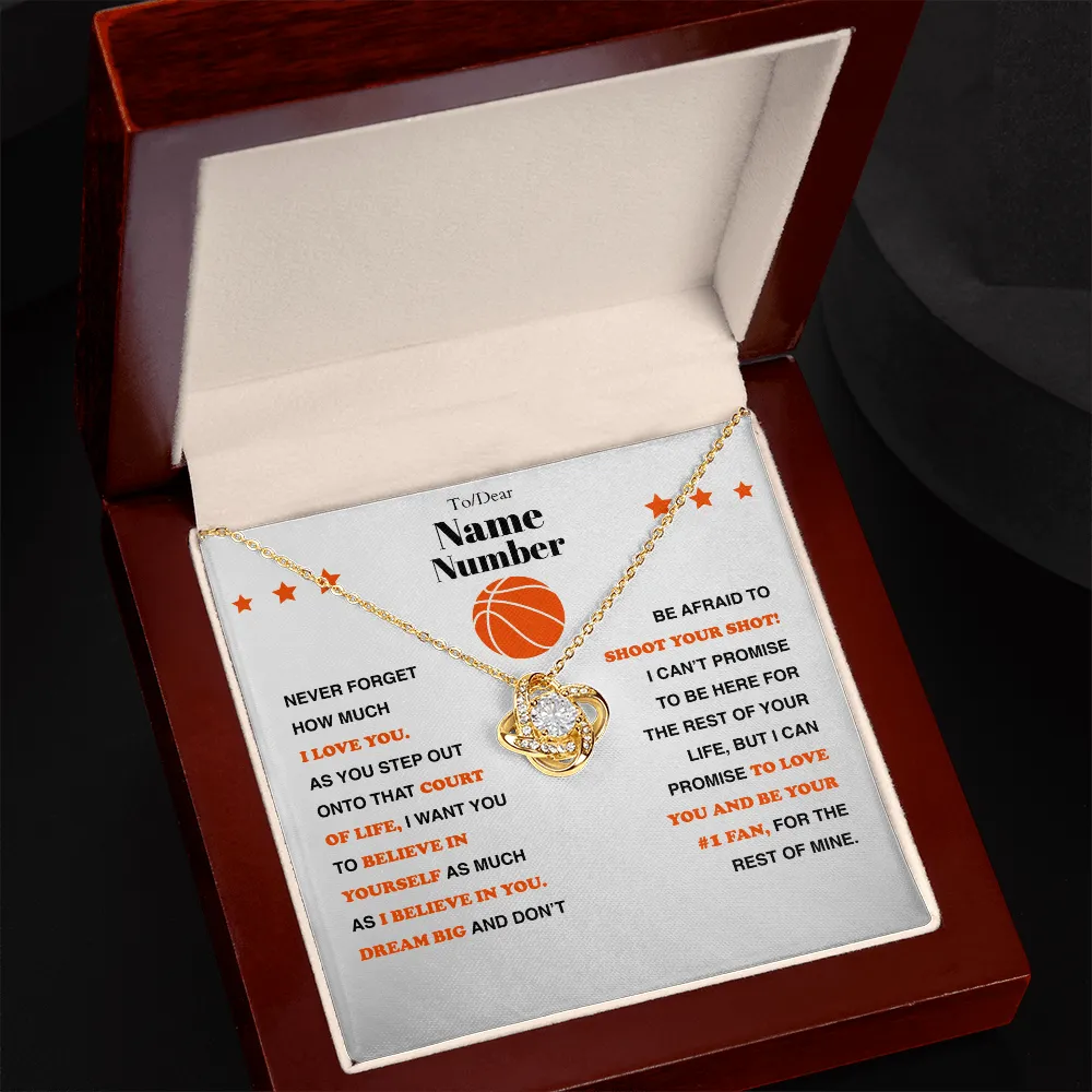 Basketball Gift - Love Knot Necklace with Personalized Message Box