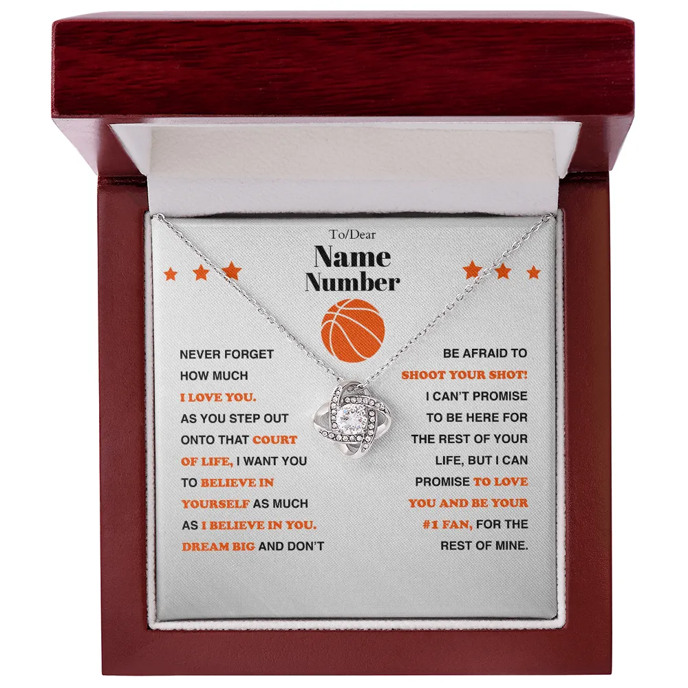 Basketball Gift - Love Knot Necklace with Personalized Message Box