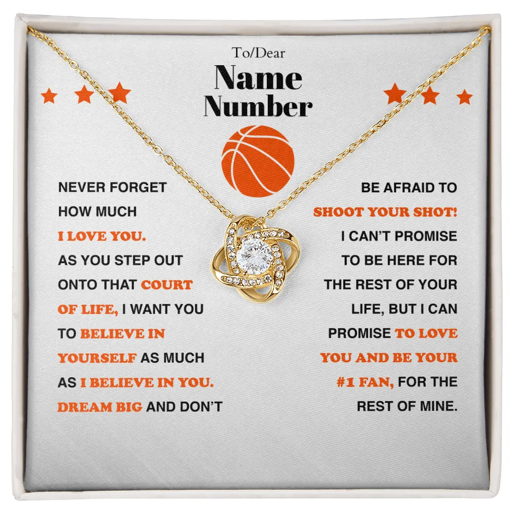 Basketball Gift - Love Knot Necklace with Personalized Message Box