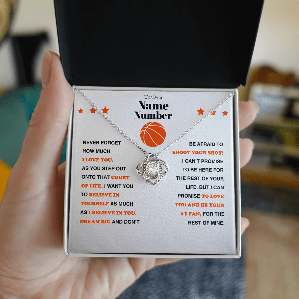 Basketball Gift - Love Knot Necklace with Personalized Message Box