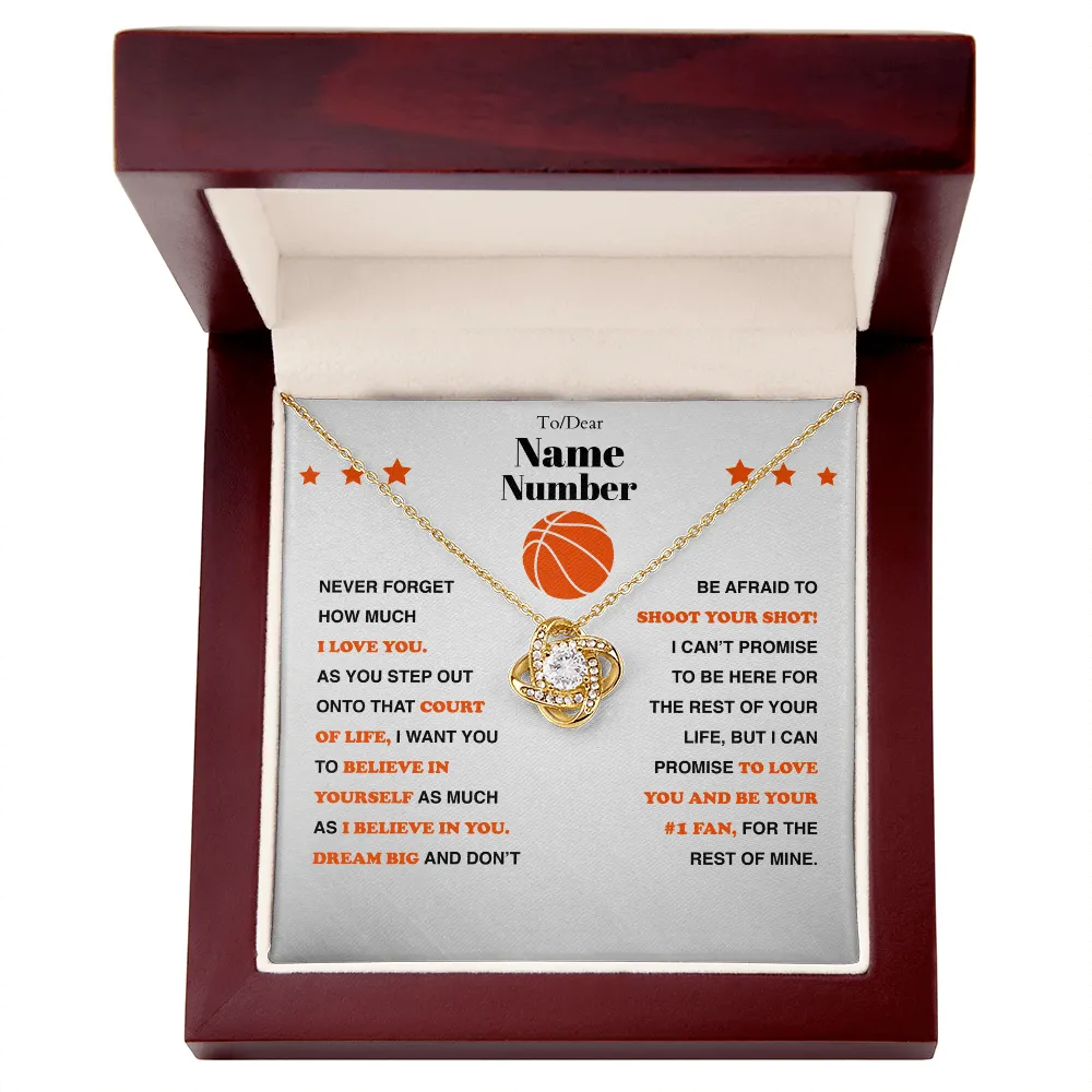 Basketball Gift - Love Knot Necklace with Personalized Message Box