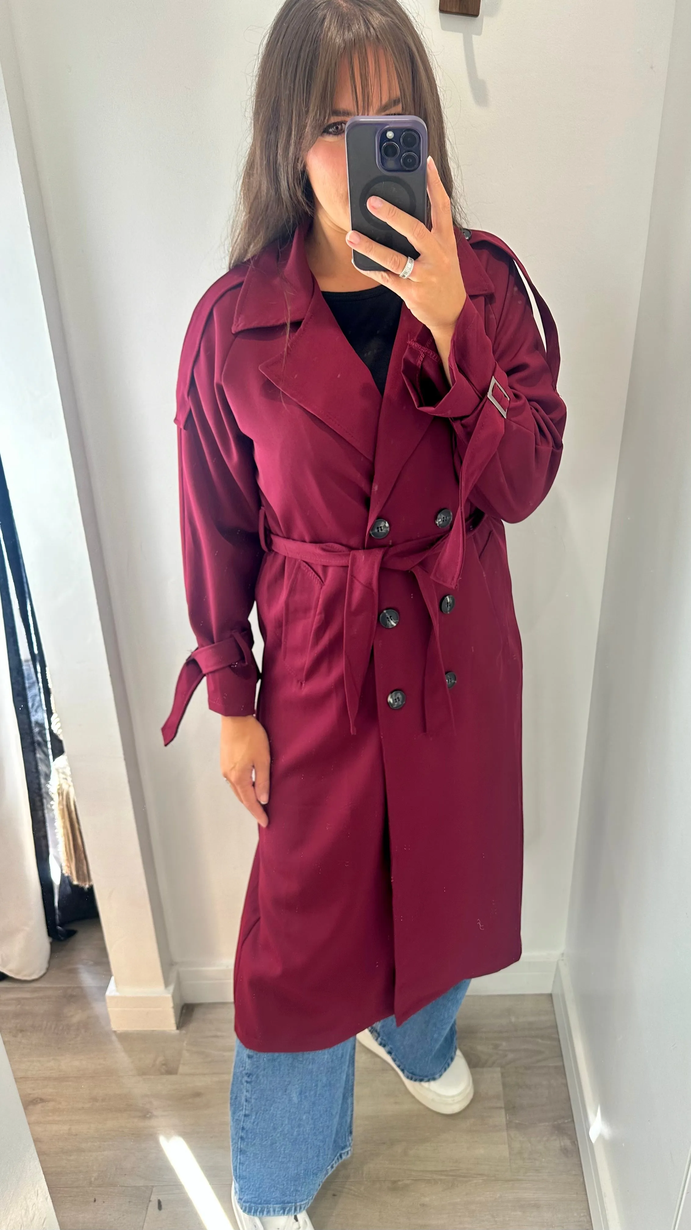 BERRY LIGHTWEIGHT TRENCH COAT
