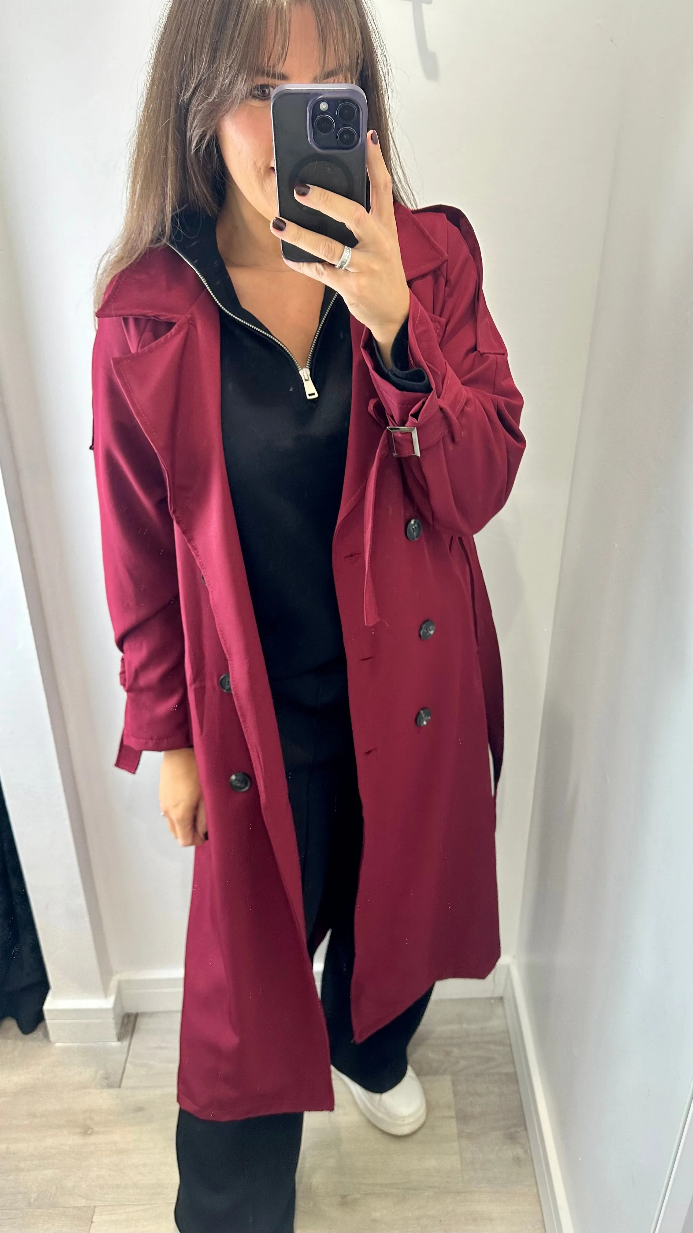 BERRY LIGHTWEIGHT TRENCH COAT