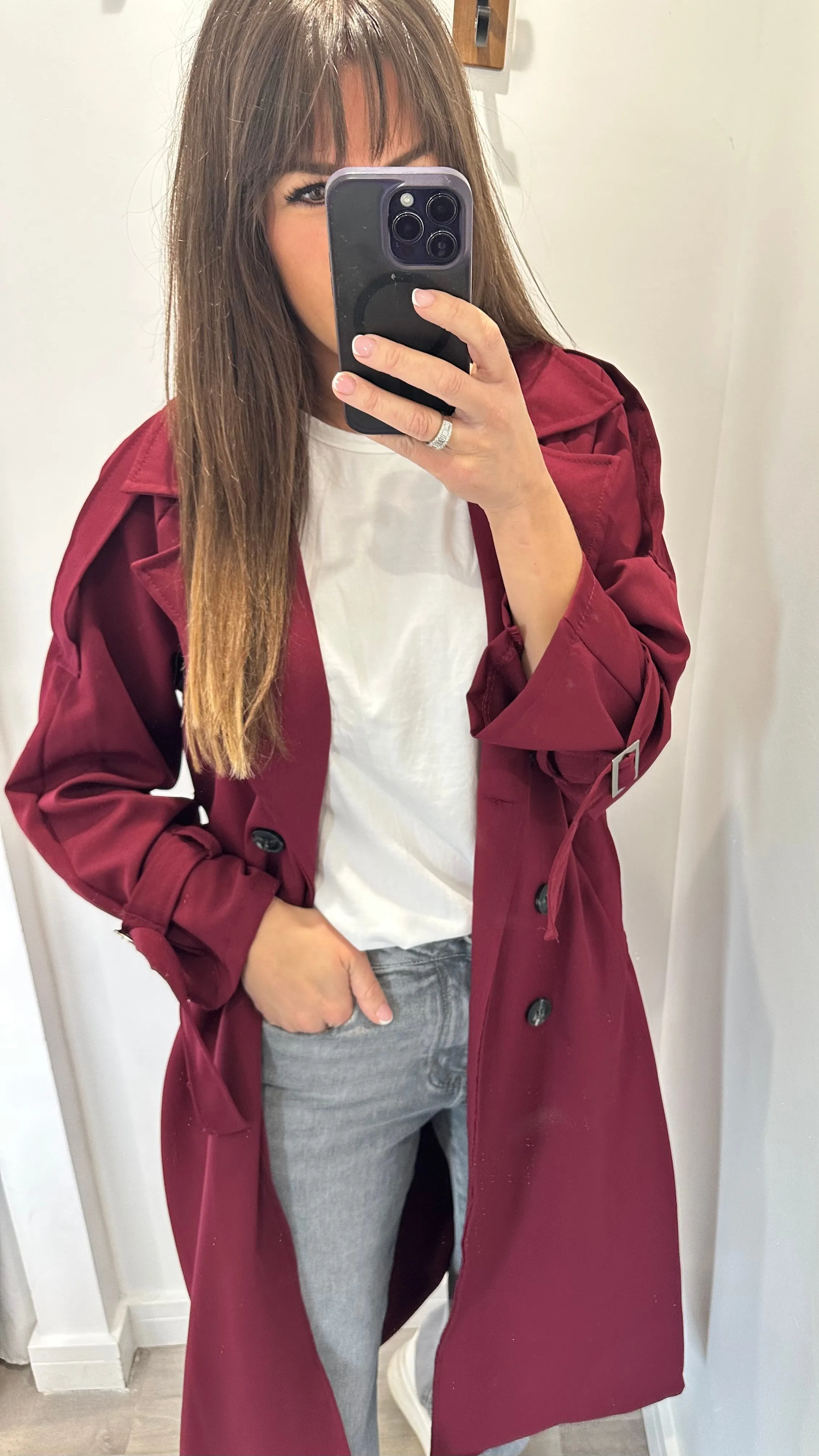 BERRY LIGHTWEIGHT TRENCH COAT