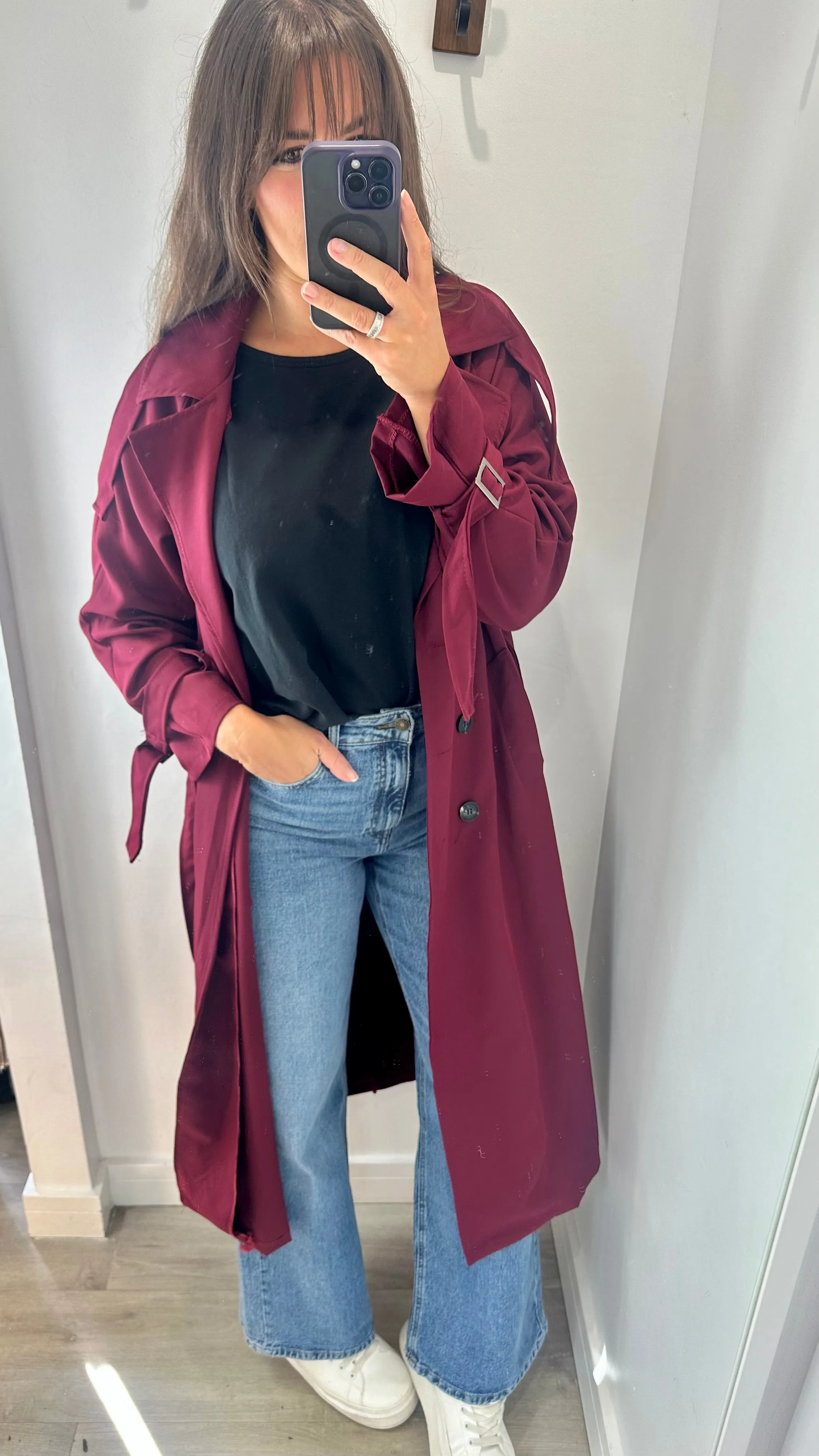 BERRY LIGHTWEIGHT TRENCH COAT