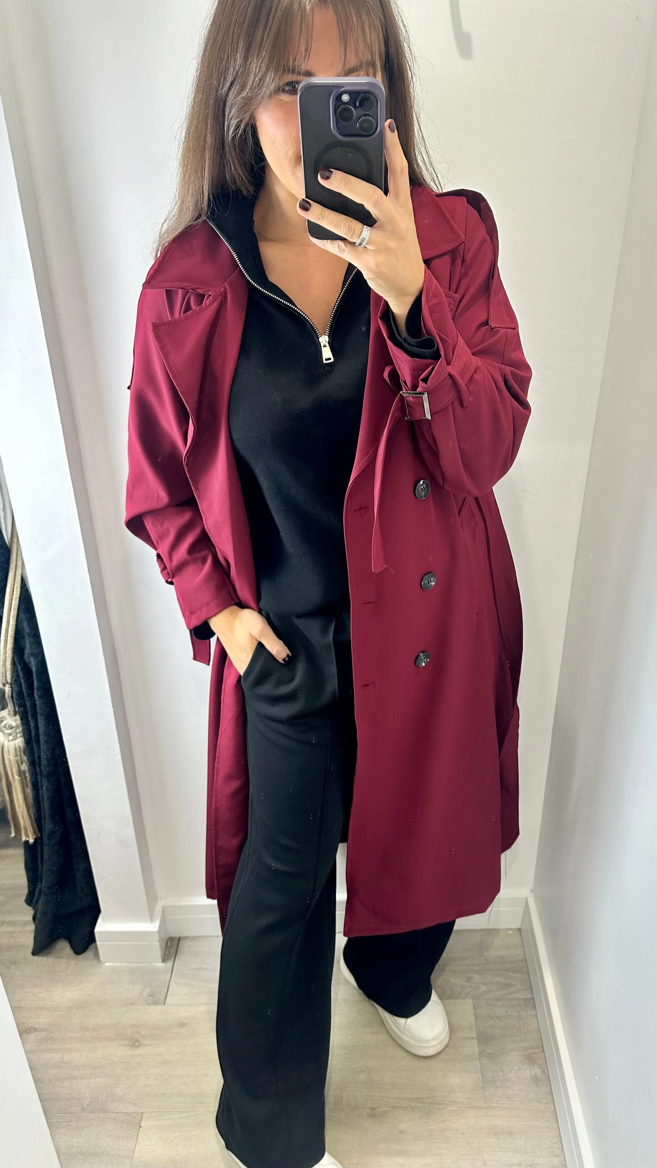 BERRY LIGHTWEIGHT TRENCH COAT