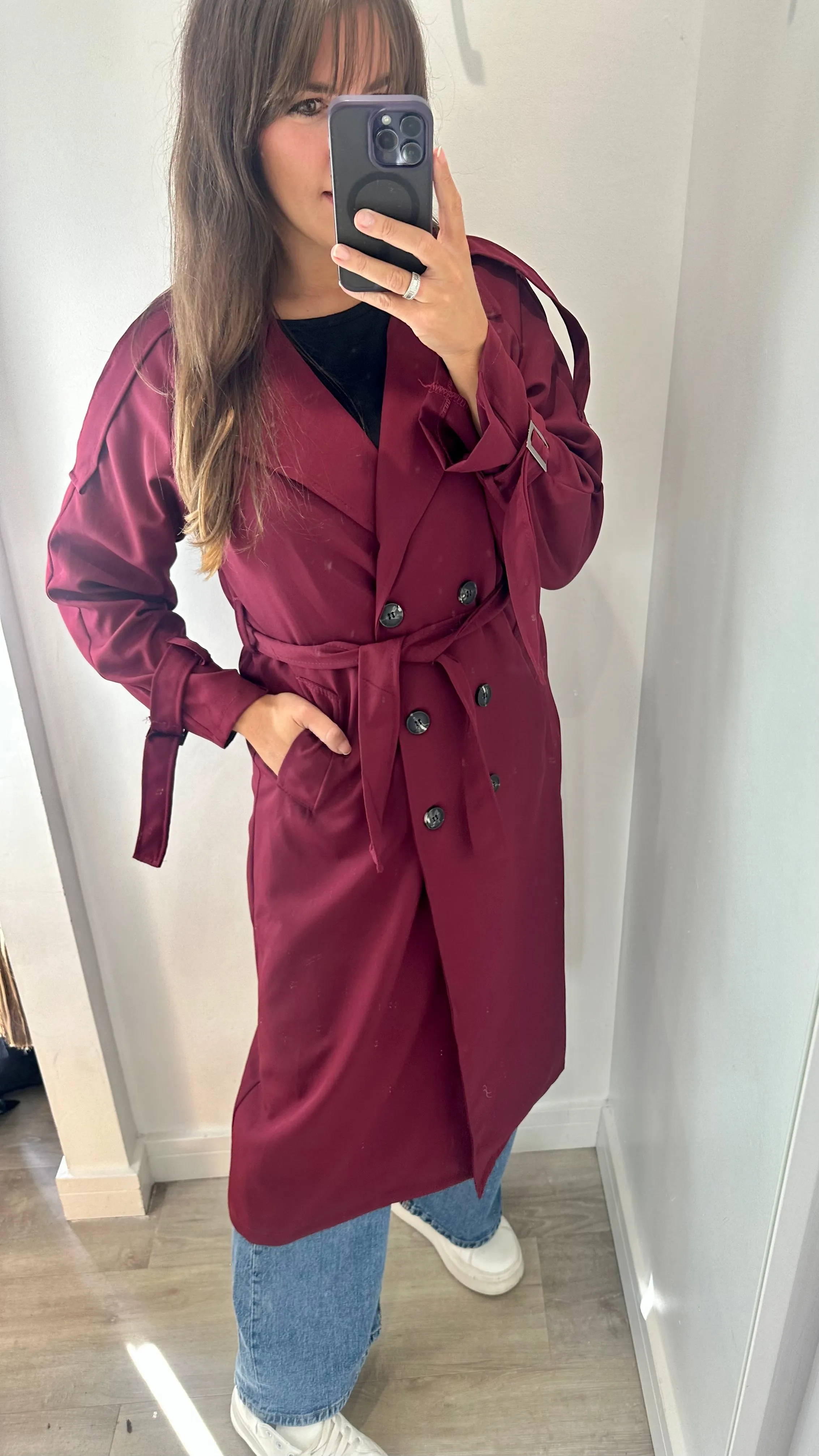 BERRY LIGHTWEIGHT TRENCH COAT