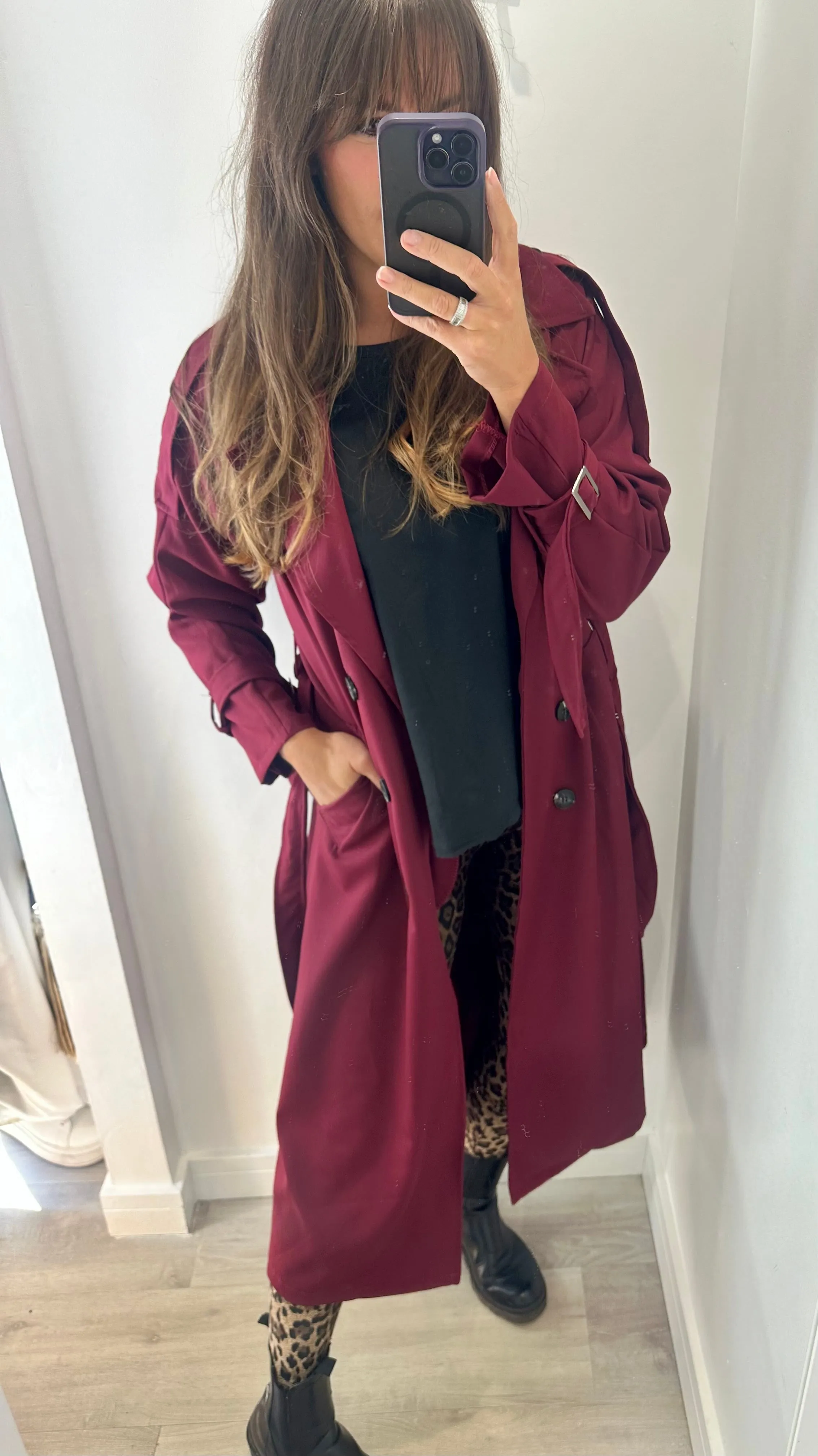 BERRY LIGHTWEIGHT TRENCH COAT
