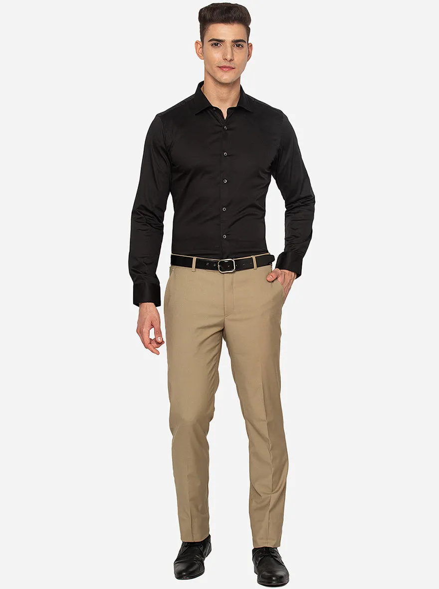 Black Solid Slim Fit Party Wear Shirt | Wyre