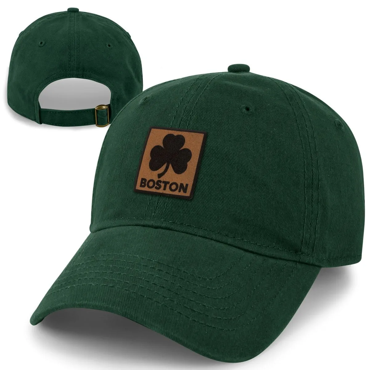 Boston Shamrock Leather Patch Dad Hat