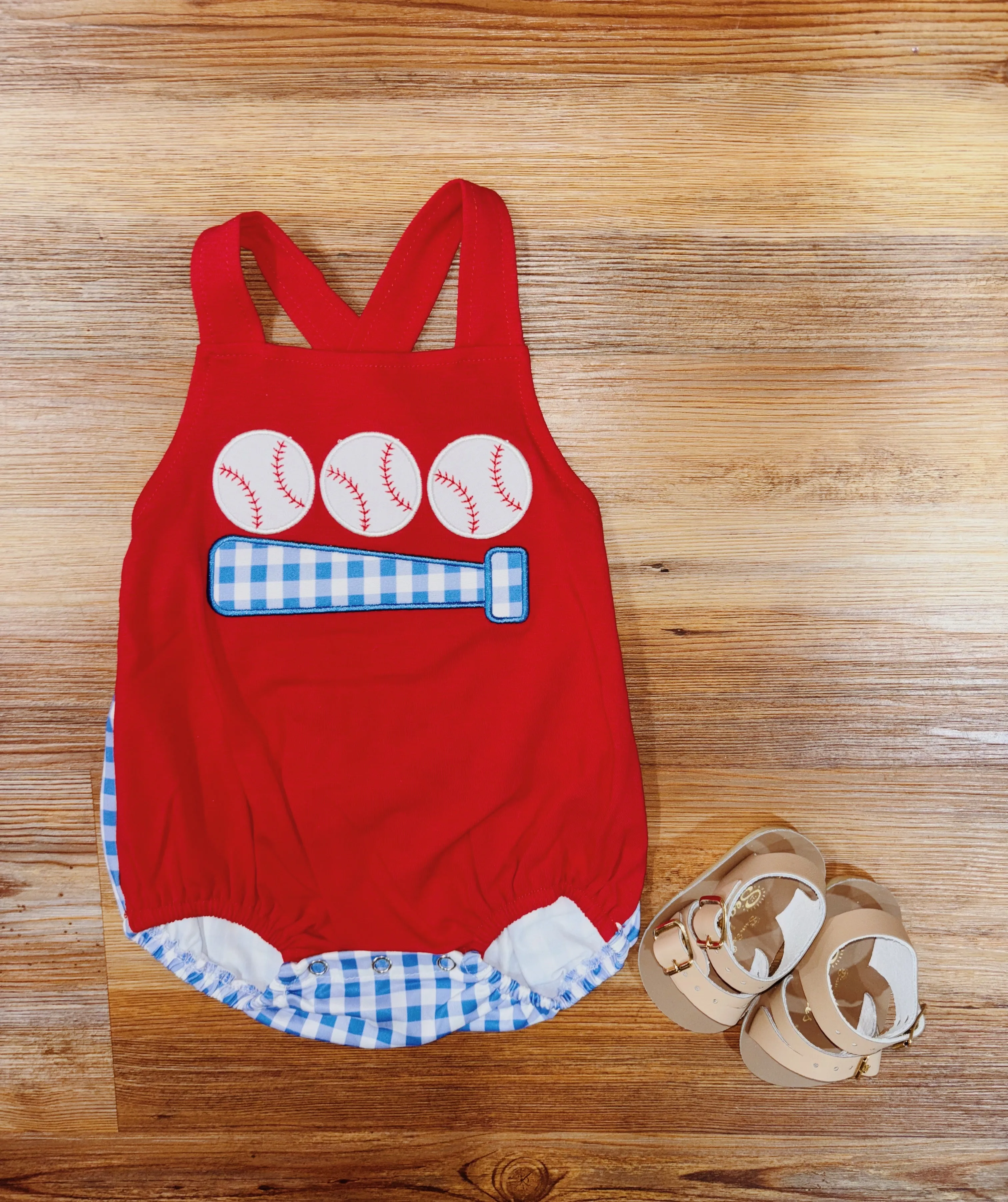 Boys Plaid Baseball Bubble