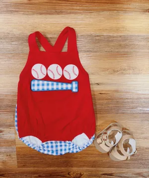 Boys Plaid Baseball Bubble