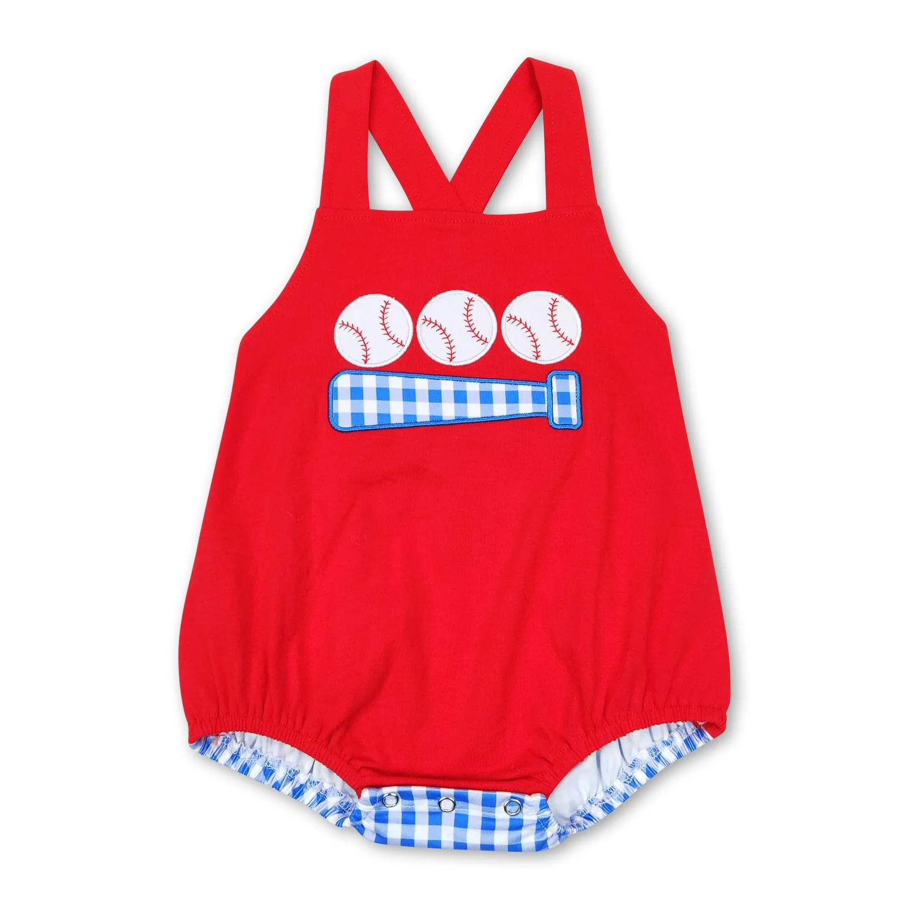 Boys Plaid Baseball Bubble