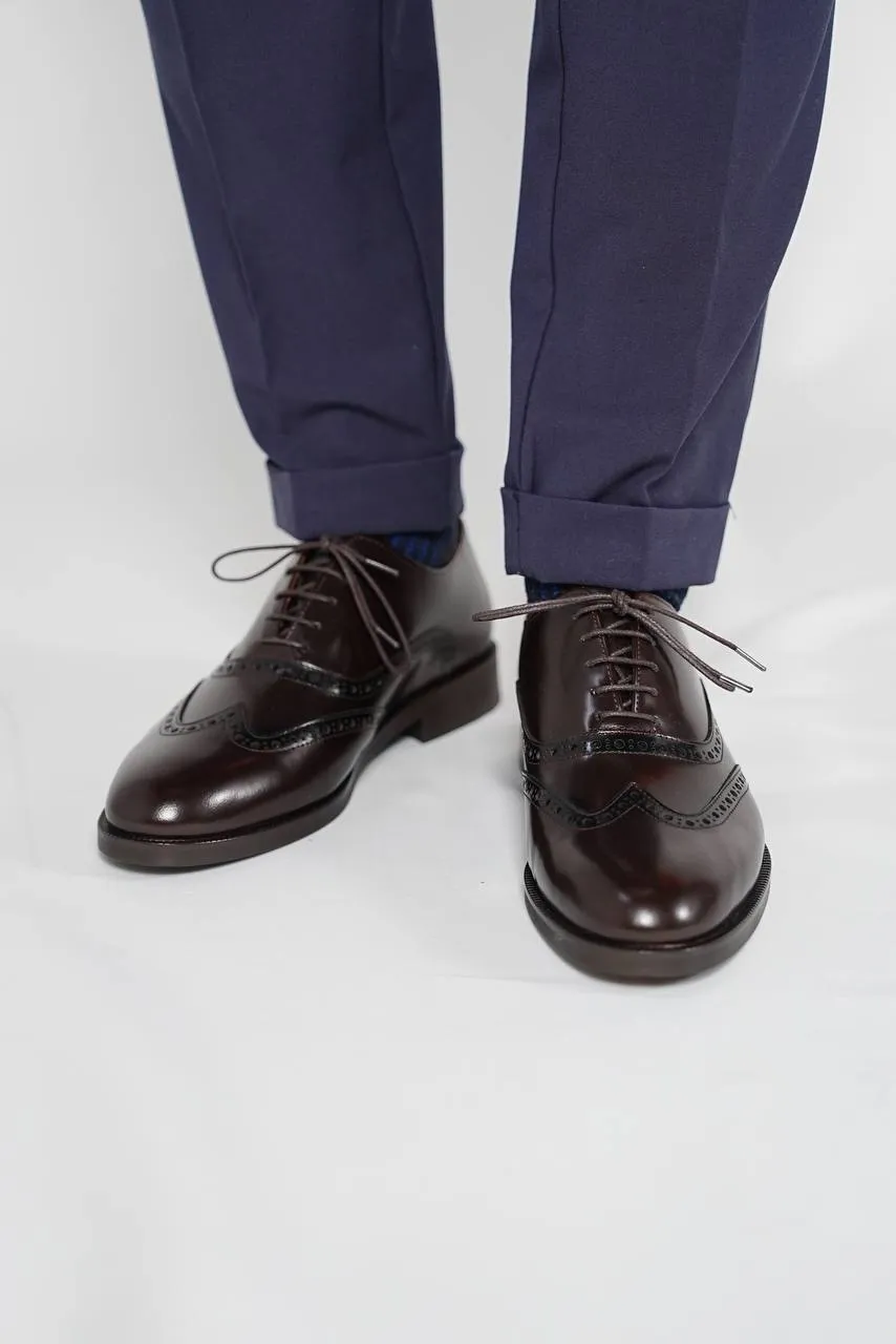 Brown Wingtip Laces Shoes