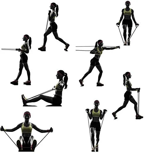 Bulfyss Resistance Tube Exercise Bands for Stretching, Workout, and Toning for Men, and Women with Additional Door Anchor (30-35 lbs) - Random Colour