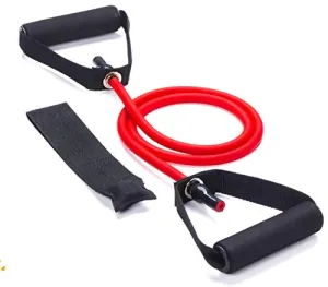 Bulfyss Resistance Tube Exercise Bands for Stretching, Workout, and Toning for Men, and Women with Additional Door Anchor (30-35 lbs) - Random Colour