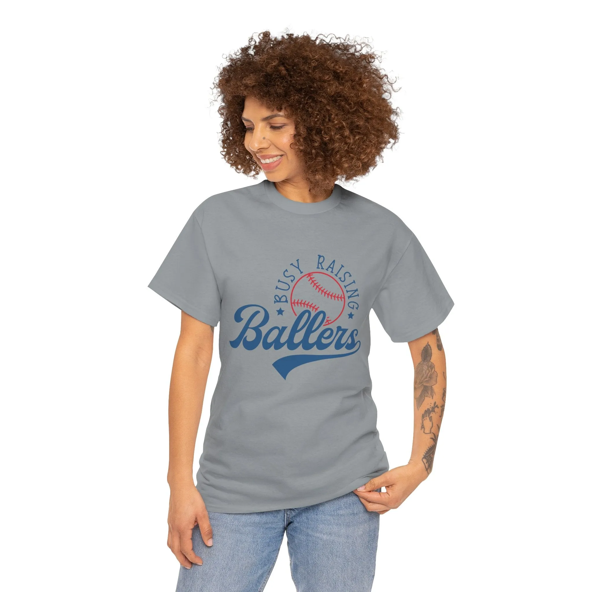 Busy Raising Ballers Unisex Heavy Cotton Tee