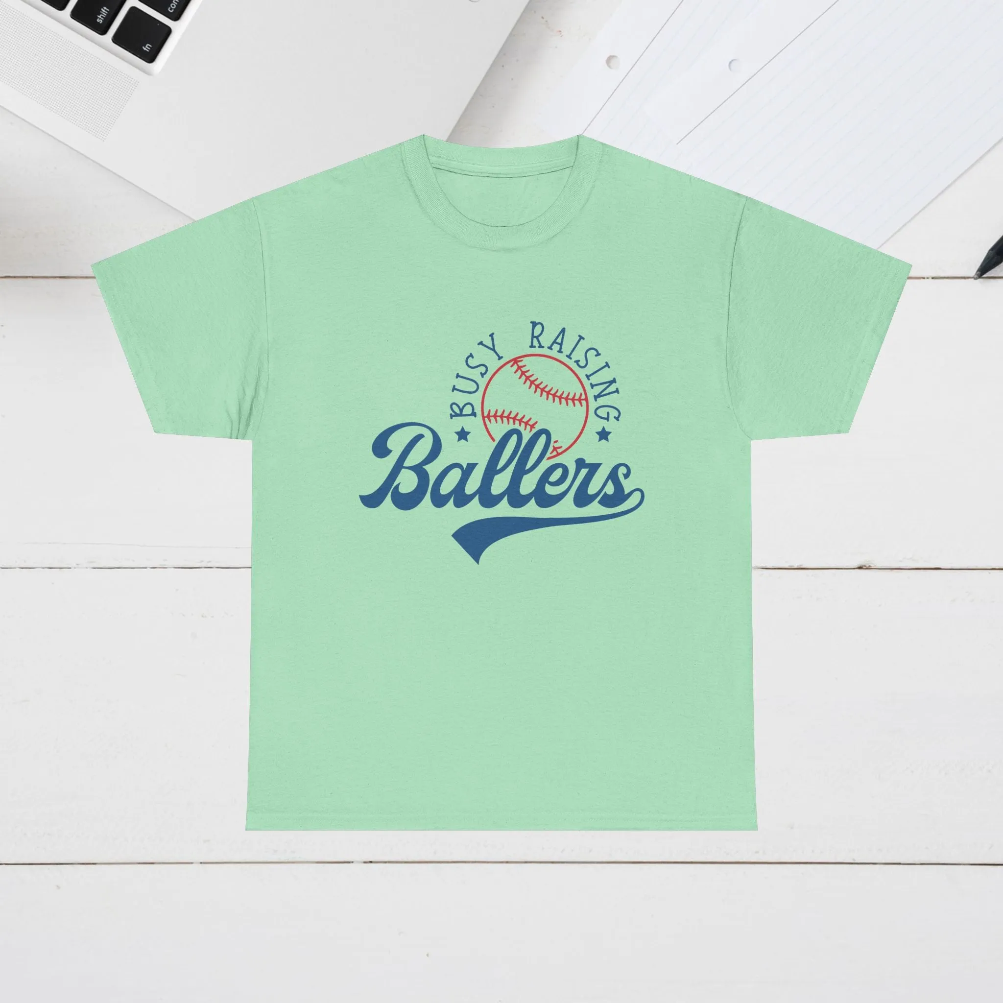 Busy Raising Ballers Unisex Heavy Cotton Tee