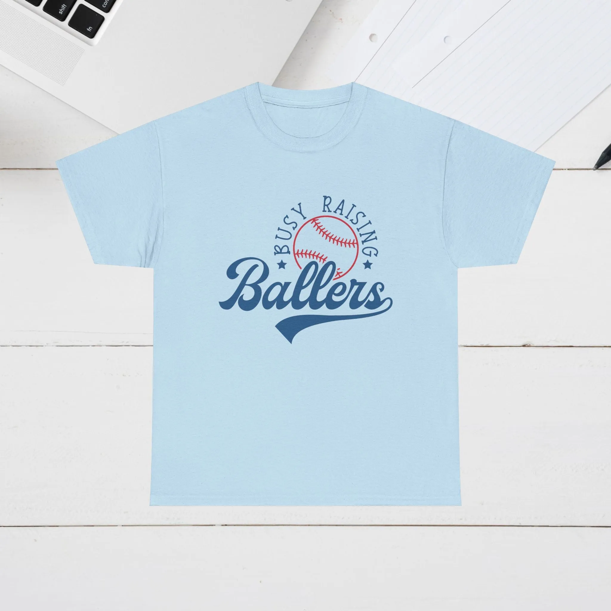 Busy Raising Ballers Unisex Heavy Cotton Tee