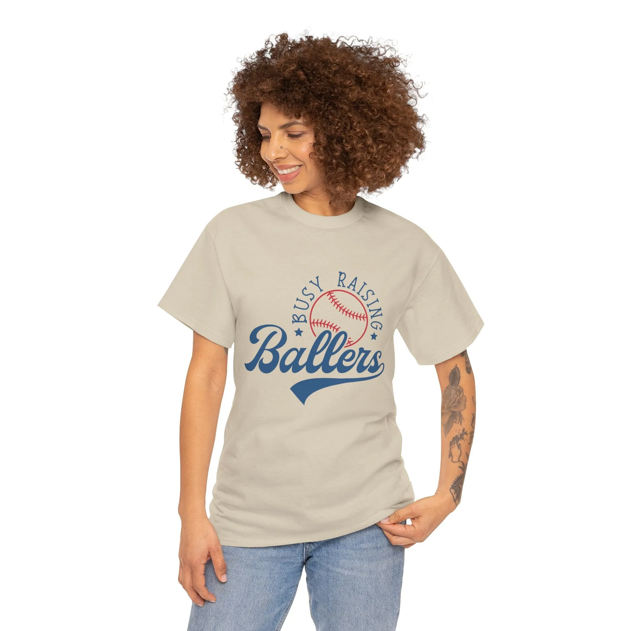 Busy Raising Ballers Unisex Heavy Cotton Tee