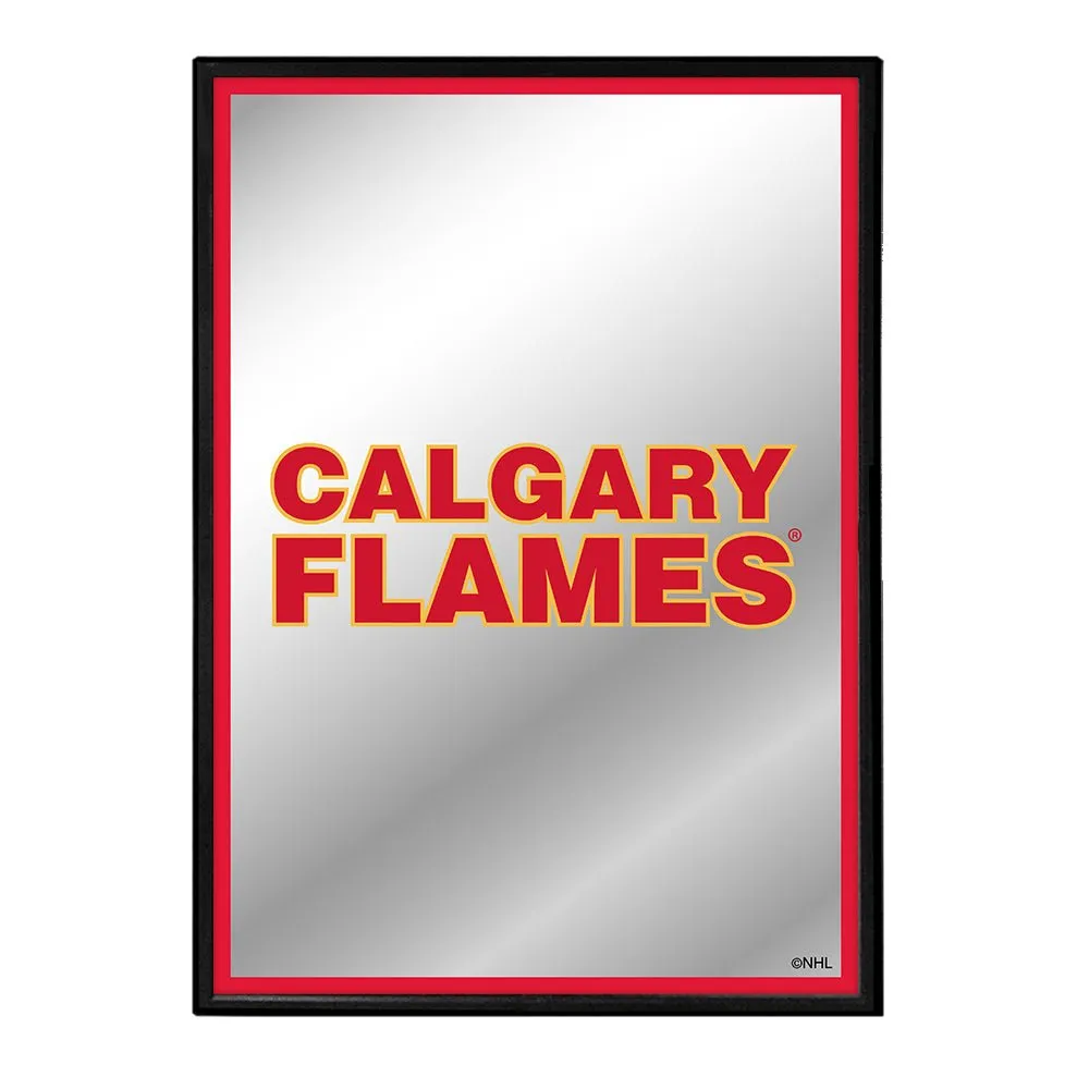 Calgary Flames: Logo - Framed Mirrored Wall Sign