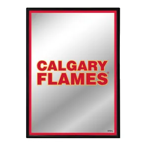 Calgary Flames: Logo - Framed Mirrored Wall Sign