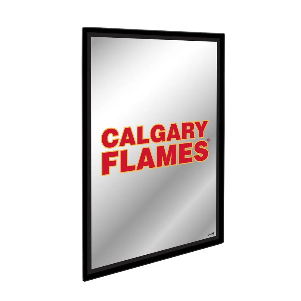 Calgary Flames: Logo - Framed Mirrored Wall Sign